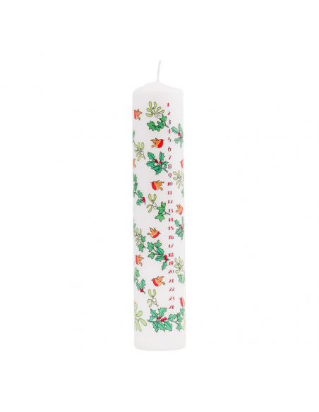 Holly and Ivy Pillar Advent Candle Holly and Ivy Pillar Advent Candle