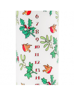Holly and Ivy Pillar Advent Candle 2