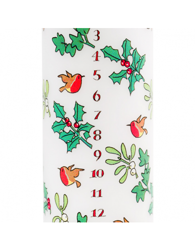 Holly and Ivy Pillar Advent Candle