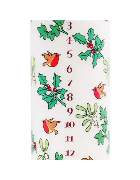 Holly and Ivy Pillar Advent Candle Holly and Ivy Pillar Advent Candle