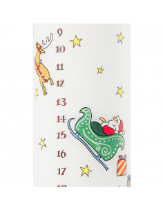 Santa's Sleigh Advent Pillar Candle 2