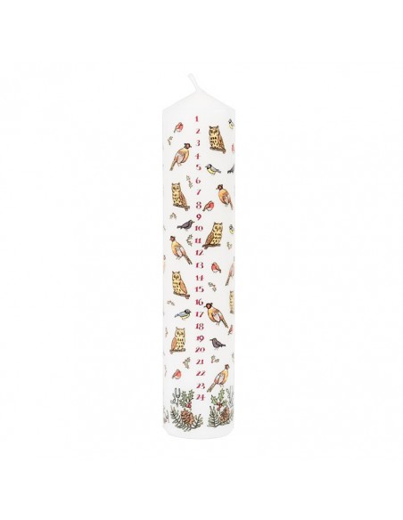 Winter Birds Advent Pillar Candle