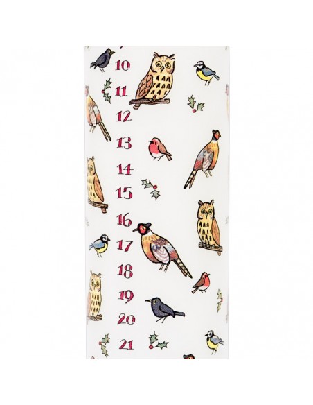 Winter Birds Advent Pillar Candle
