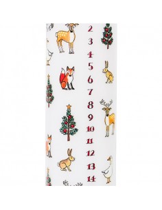 Winter Wildlife Advent Pillar Candle 2