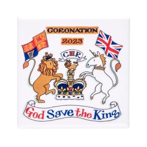 King Charles III Coronation Fridge Magnet with Coat of Arms