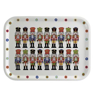 Nutcracker Birch Wood Christmas Serving Tray