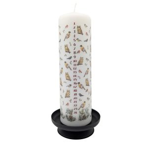 Winter Birds Christmas Large Pillar Advent Candle