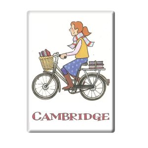 Cycling Student Girl Cambridge Fridge Magnet