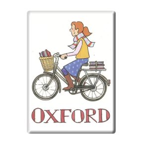 Cycling Student Girl Oxford Fridge Magnet