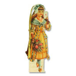 Victorian Girl With Flowers And Letter Bookmark Cards