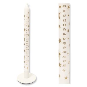 Gold Star Christmas Advent Dinner Candle